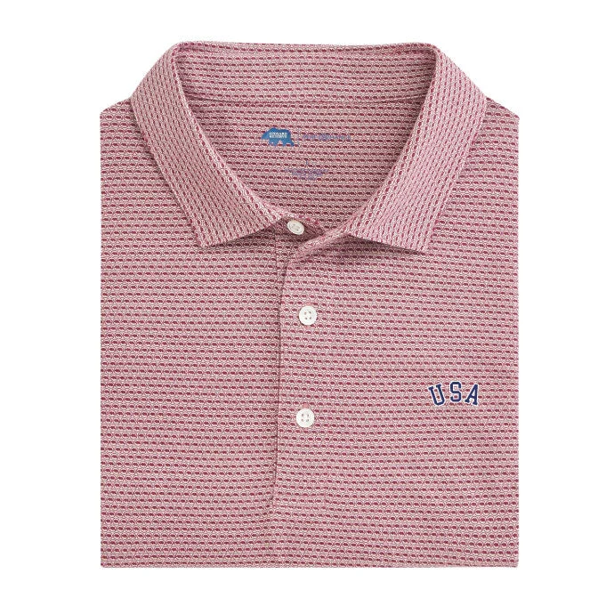 Men's non-iron casual shirt-USA Tour Logo Printed Icon Polo - Zinfandel