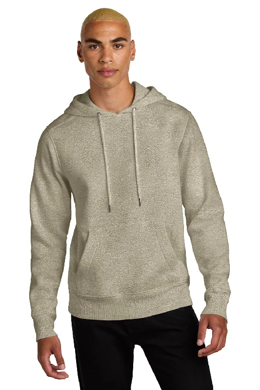 Men's fashion-forward sports hoodie-District Mens Perfect Weight Fleece Hooded Sweatshirt Hoodie w/ Pouch Pocket - Heather Latte Brown