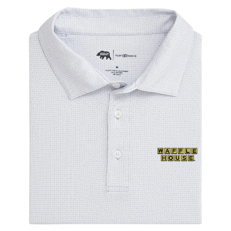 Men's everyday performance shirt-Waffle House Range Printed Performance Polo - Mirage Grey