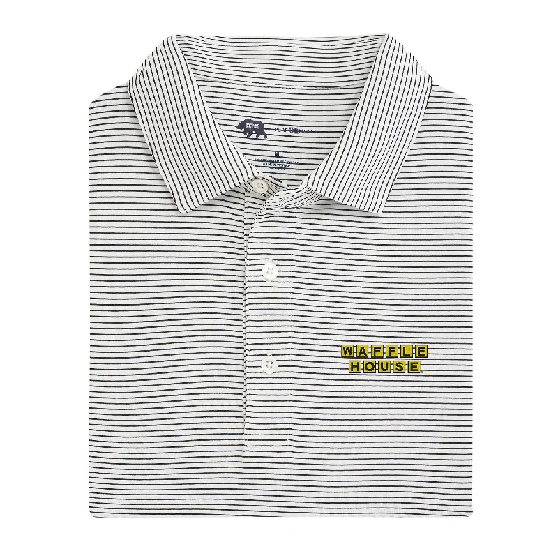 Men's cooling shirt-Waffle House Birdie Stripe Performance Polo - Black