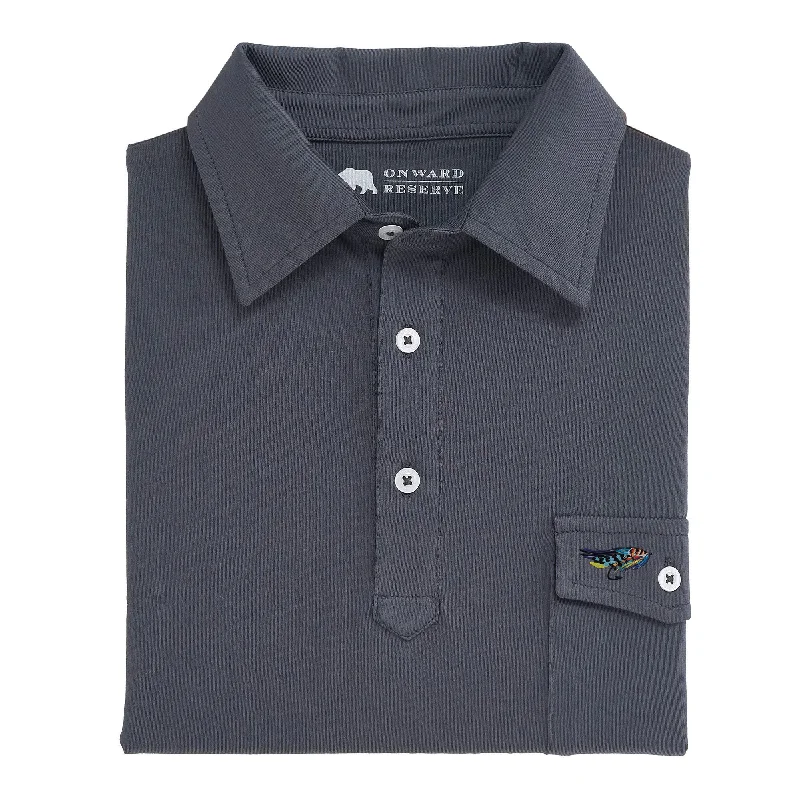 Men's fashion-forward casual shirt-Stay Fly Old School Polo - Ombre Blue