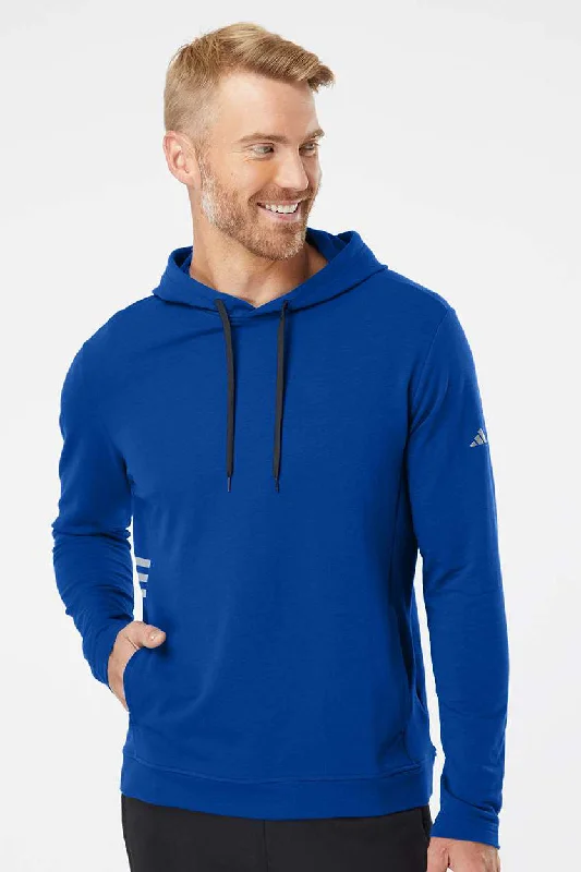 Men's versatile running hoodie-Adidas Mens Hooded Sweatshirt Hoodie w/ Pockets - Collegiate Royal Blue - Closeout