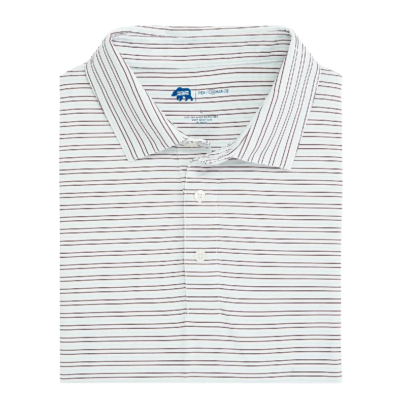 Men's antibacterial casual shirt-Driver Stripe Performance Polo - Delicate Blue