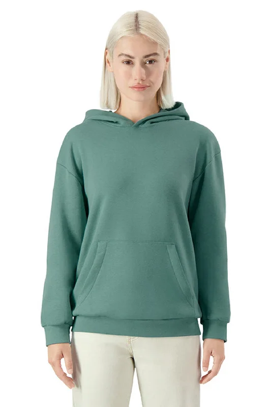 Men's pre-shrunk casual hoodie-American Apparel Mens ReFlex Fleece Hooded Sweatshirt Hoodie w/ Pouch Pocket - Arctic Green