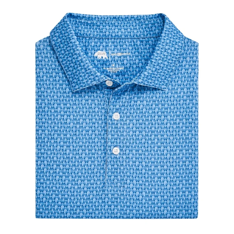 Men's sustainable work shirt-Caddie Printed Performance Polo - Open Air