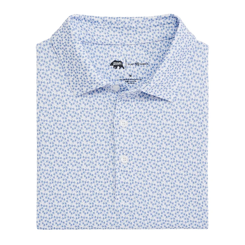 Men's sporty casual dress shirt-Thistle Printed Performance Polo - Daybreak