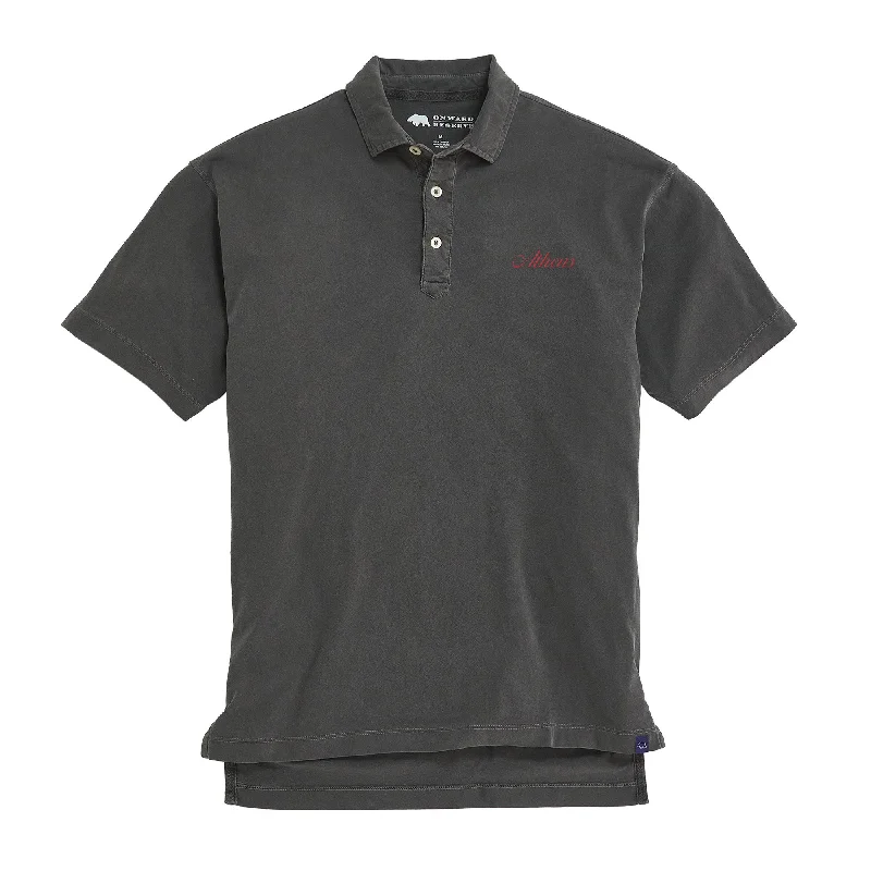 Men's breathable shirt-Athens Town Script S/S Perry Polo - Black