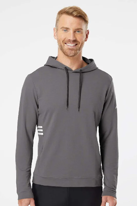 Men's ultra-light casual hoodie-Adidas Mens Hooded Sweatshirt Hoodie w/ Pockets - Grey - Closeout