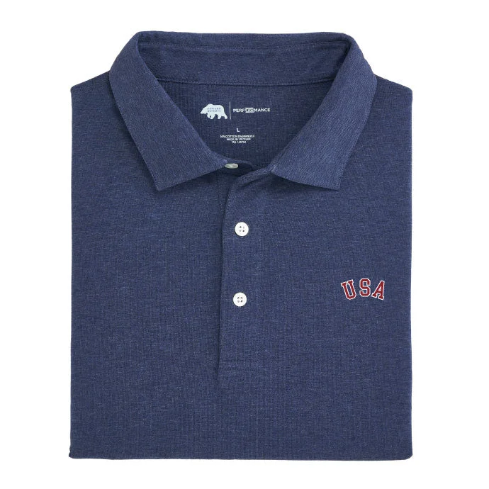 Men's organic bamboo shirt-USA Solid Icon Polo - Naval Academy