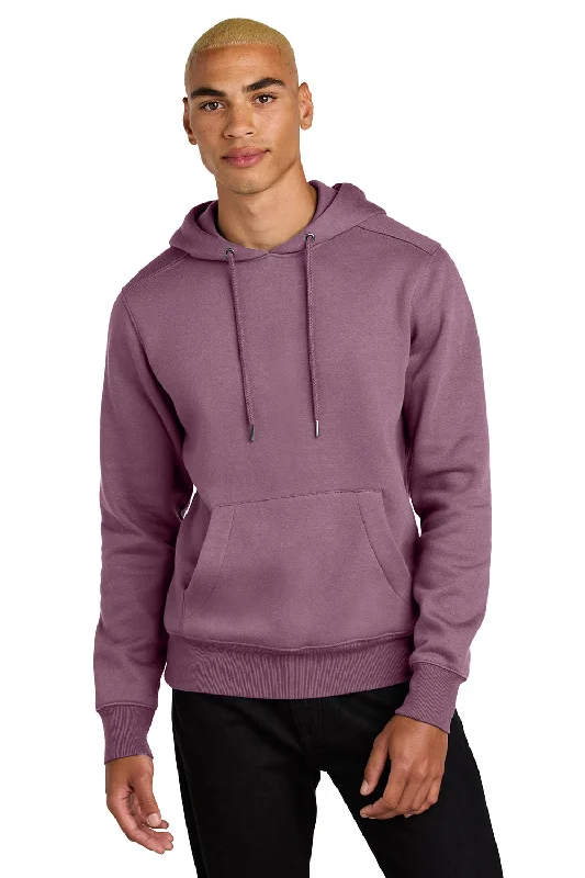 Men's fashionable zip-up hoodie-District Mens Perfect Weight Fleece Hooded Sweatshirt Hoodie w/ Pouch Pocket - Orchid Haze