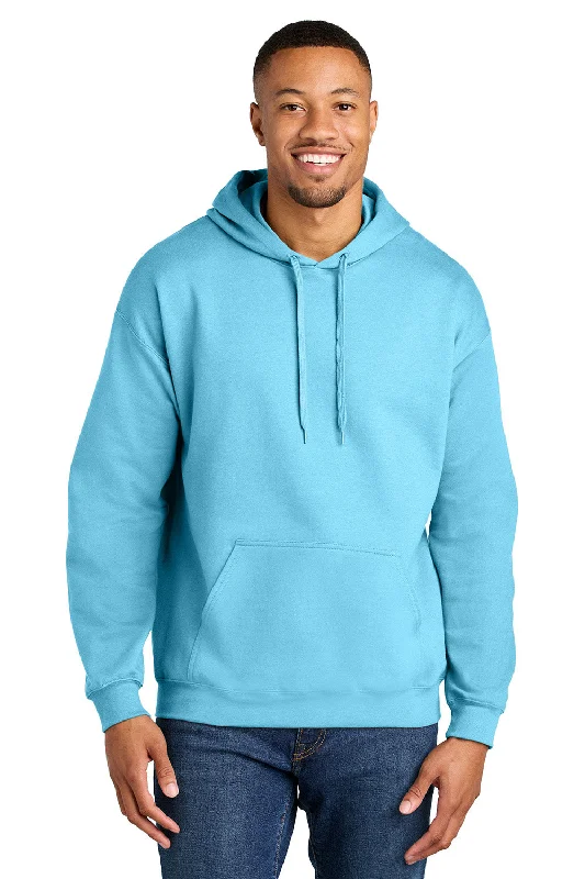 Men's cooling gym hoodie-Gildan Mens Softstyle Hooded Sweatshirt Hoodie w/ Pouch Pocket - Sky Blue