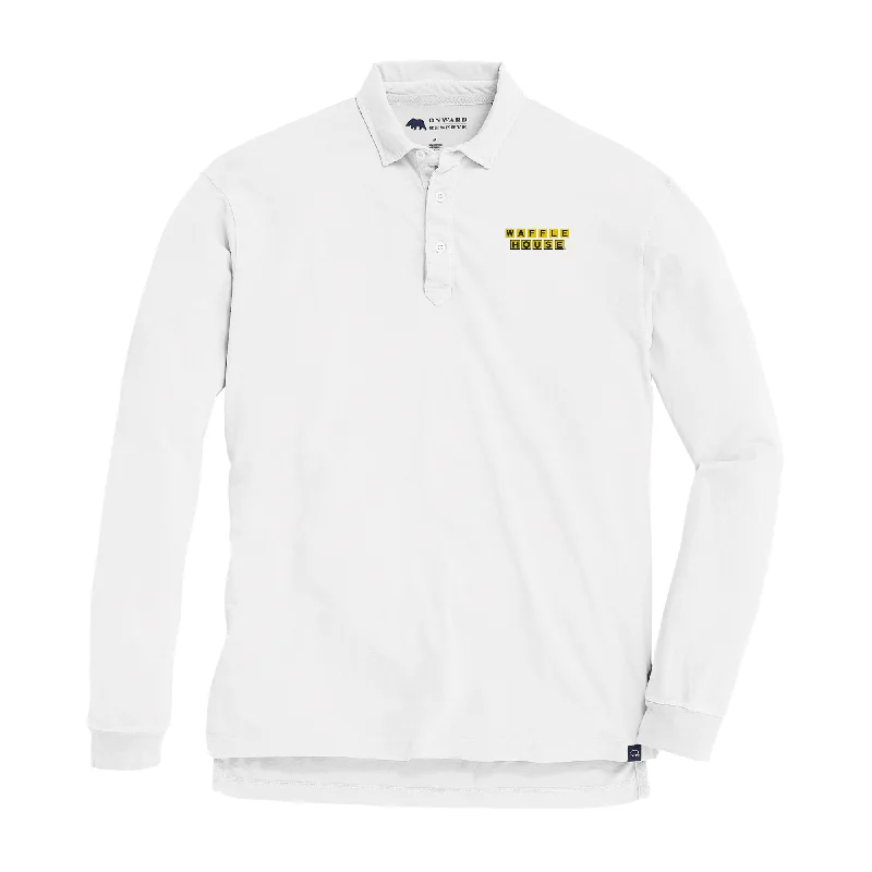 Men's antibacterial performance shirt-Waffle House Perry Polo - White