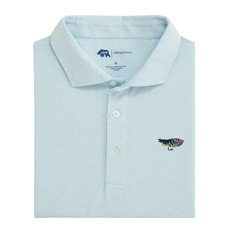 Men's eco-friendly performance shirt-Stay Fly Solid Performance Pique Polo - Delicate Blue