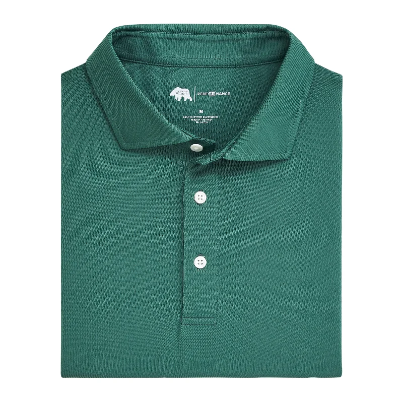 Men's moisture-wicking performance shirt-Solid Performance Pique Polo - Smoke Pine