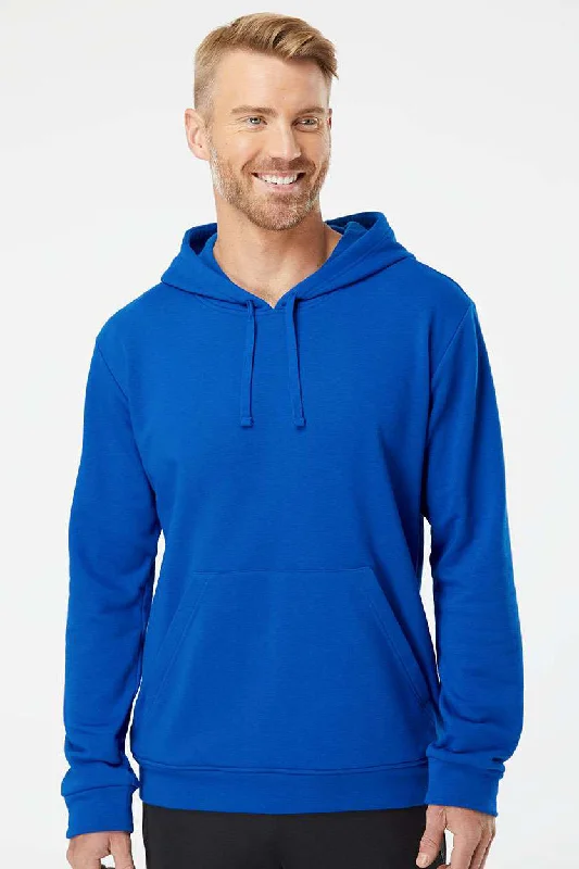 Men's breathable casual hoodie-Adidas Mens Fleece Hooded Sweatshirt Hoodie w/ Pouch Pocket - Collegiate Royal Blue