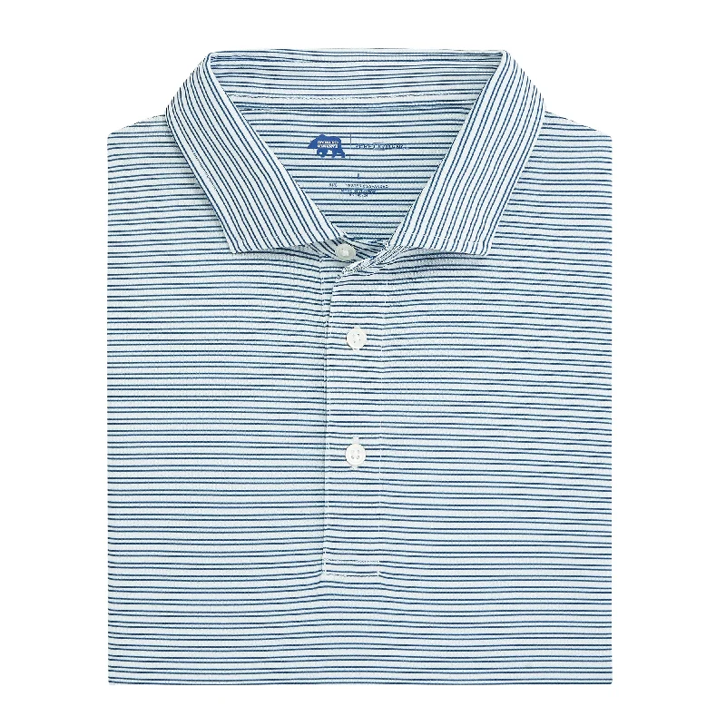 Men's adventure-ready dress shirt-Pairing Stripe Performance Pique Polo - Naval Academy