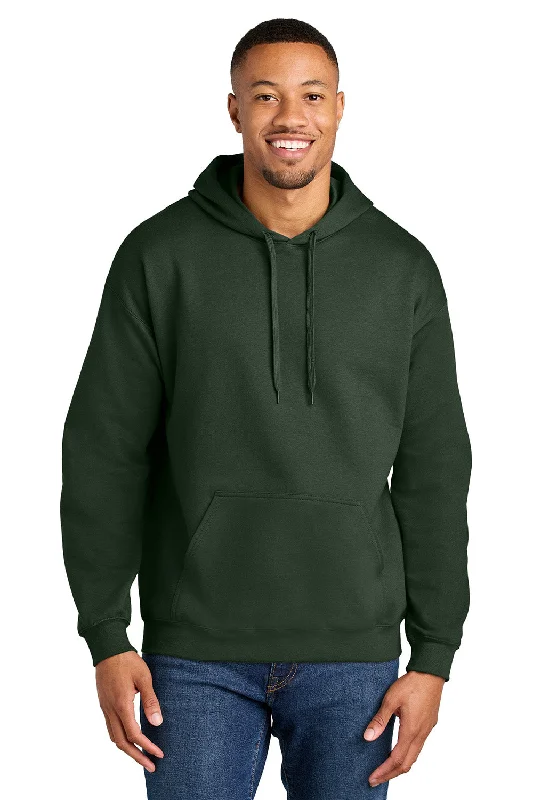 Men's durable active hoodie-Gildan Mens Softstyle Hooded Sweatshirt Hoodie w/ Pouch Pocket - Forest Green