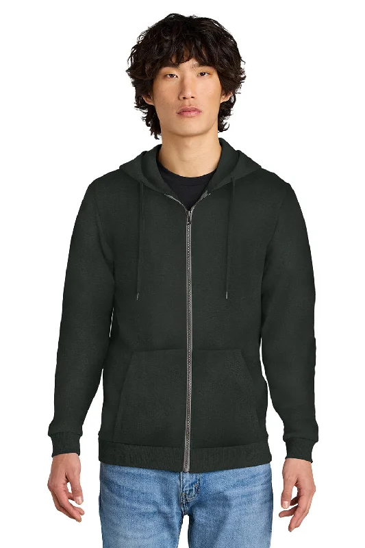 Men's ultra-light performance hoodie-District Mens Perfect Tri Fleece Full Zip Hooded Sweatshirt Hoodie w/ Pockets - Deepest Grey