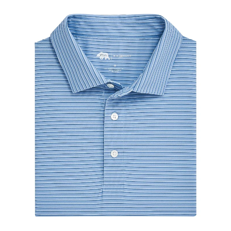 Men's functional shirt-Scout Stripe Performance Polo - Endless Sky