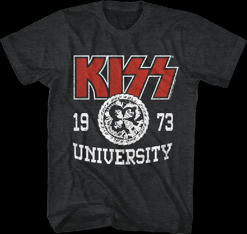 Men's sporty workout t-shirt-Vintage KISS University KISS T-Shirt