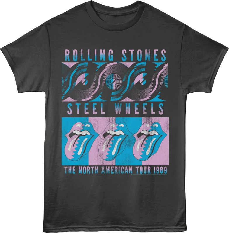 Men's performance gym t-shirt-Steel Wheels North American Tour 1989 Rolling Stones T-Shirt