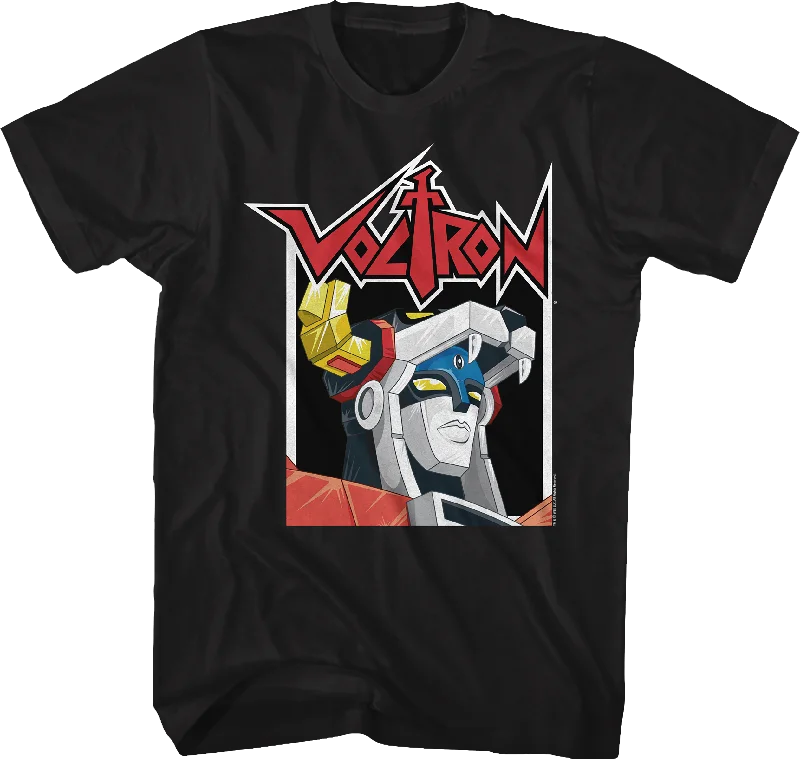 Men's sustainable workout t-shirt-Defender Head Shot Voltron T-Shirt