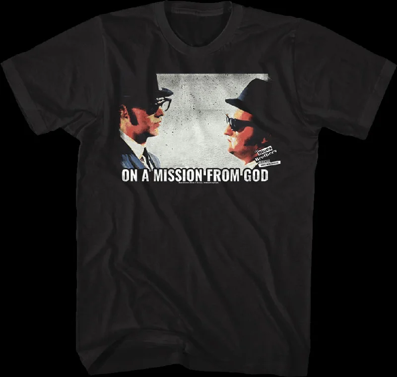 Men's tech fabric gym t-shirt-Retro On A Mission From God Blues Brothers T-Shirt