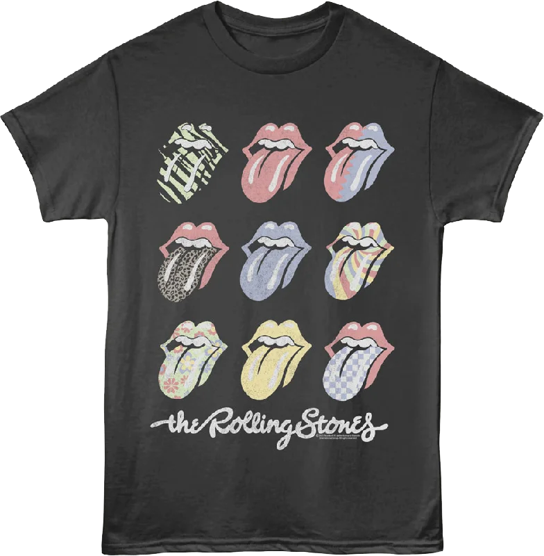 Men's fashionable active t-shirt-Pop Art Tongues Rolling Stones T-Shirt