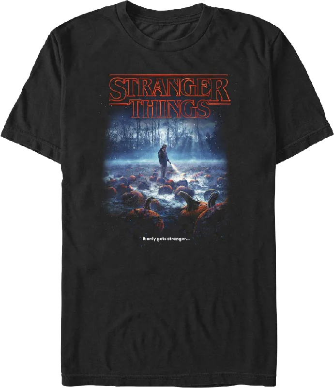 Men's durable fitness t-shirt-Pumpkin Patch Stranger Things T-Shirt