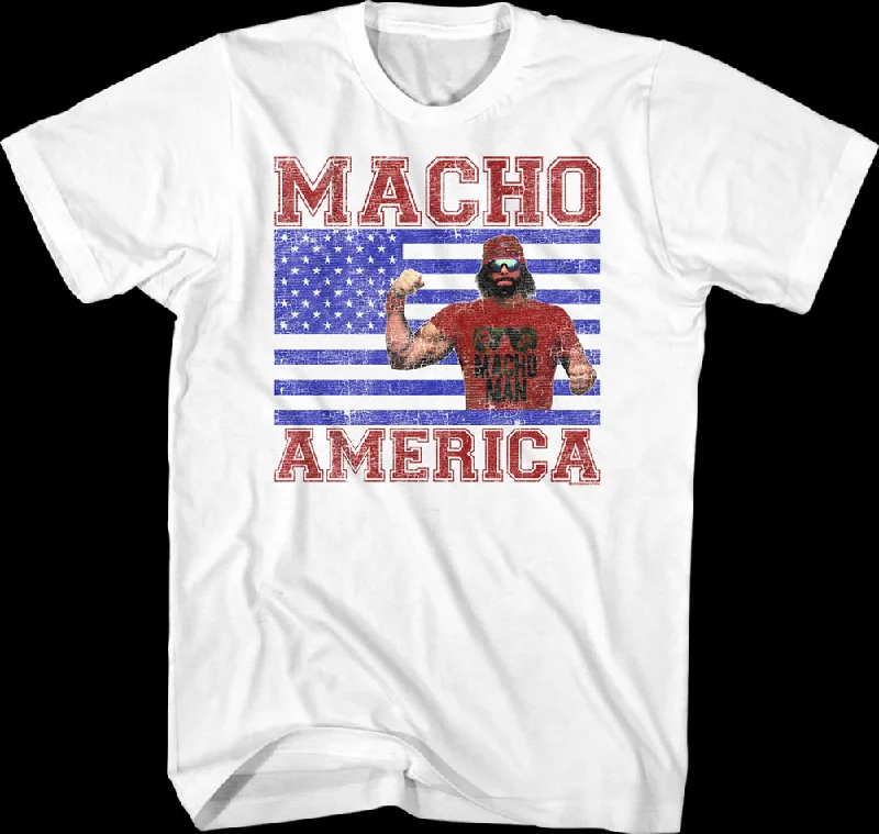 Men's high-stretch workout t-shirt-Macho America Randy Savage T-Shirt