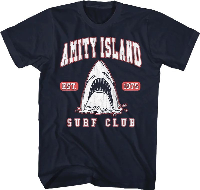 Men's active casual t-shirt-Amity Island Surf Club Jaws T-Shirt