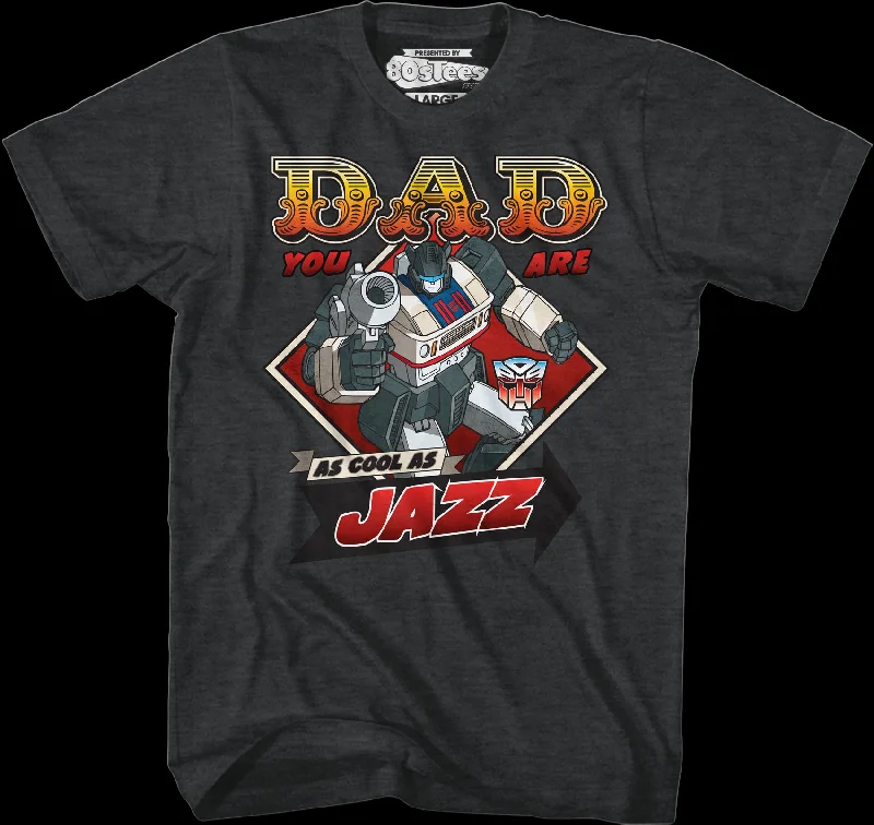 Men's eco-conscious workout t-shirt-Jazz Father's Day Transformers T-Shirt