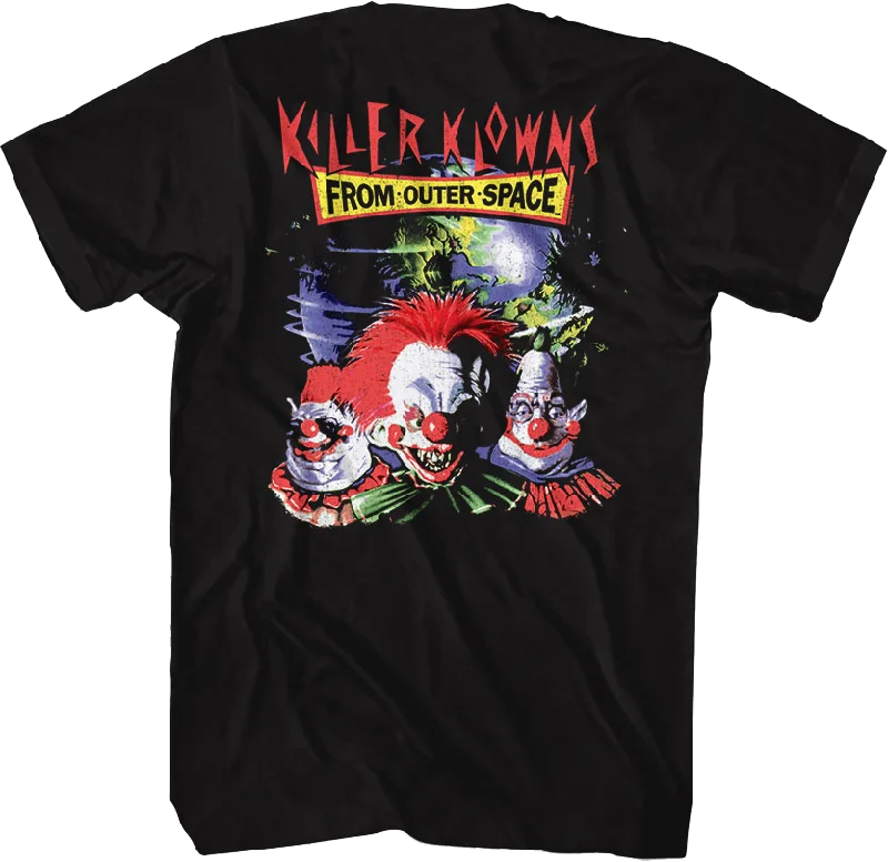 Men's summer gym t-shirt-Front & Back Killer Klowns From Outer Space T-Shirt