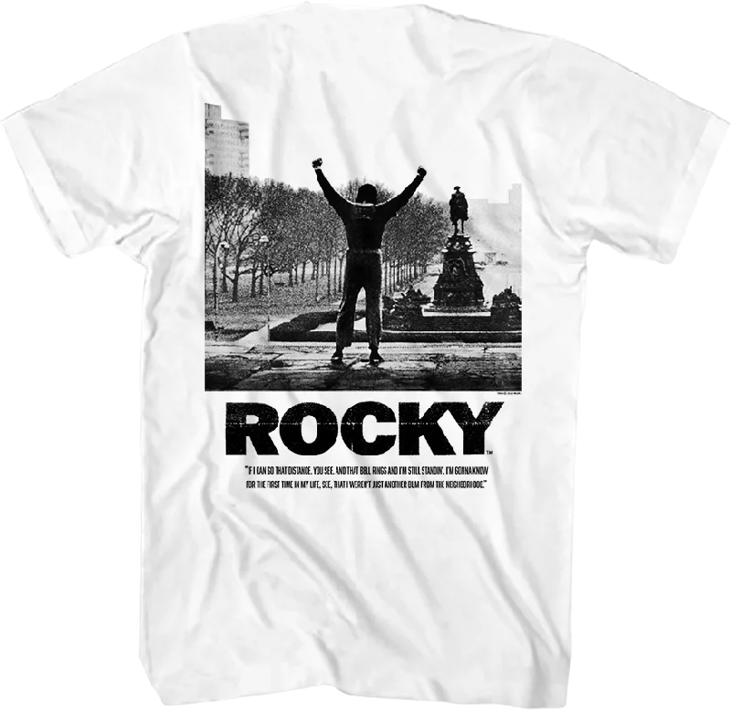 Men's yoga-friendly t-shirt-Front & Back Go The Distance Rocky T-Shirt