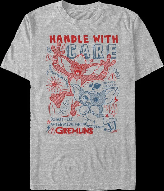 Men's yoga-friendly t-shirt-Handle With Care Gremlins T-Shirt