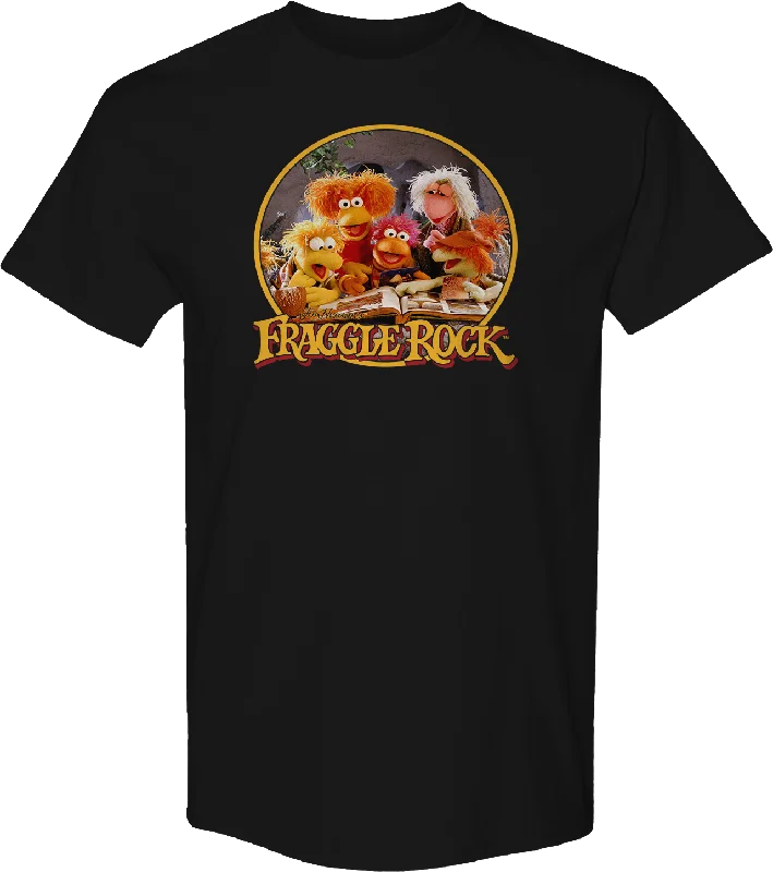 Men's durable fitness t-shirt-Retro Group Circle Fraggle Rock T-Shirt