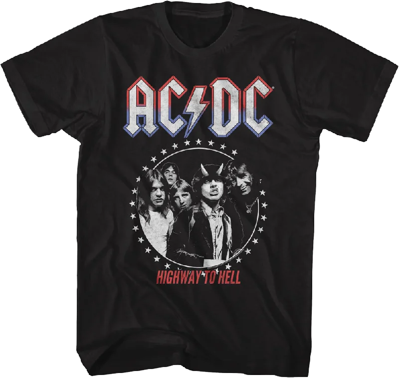 Men's workout-ready t-shirt-Highway To Hell Presidential Seal ACDC T-Shirt