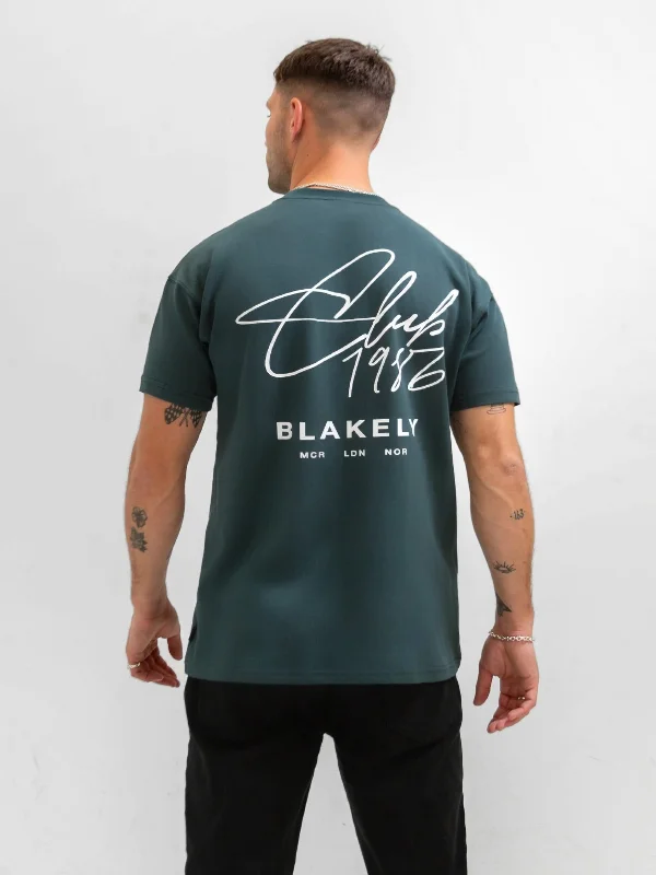 Men's yoga-friendly t-shirt-Club Relaxed T-Shirt - Teal Green