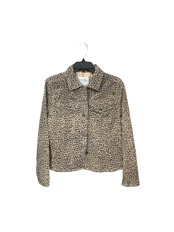 Men's relaxed fit travel coat-Jacket Leather By Pamela Mccoy In Animal Print, Size: S