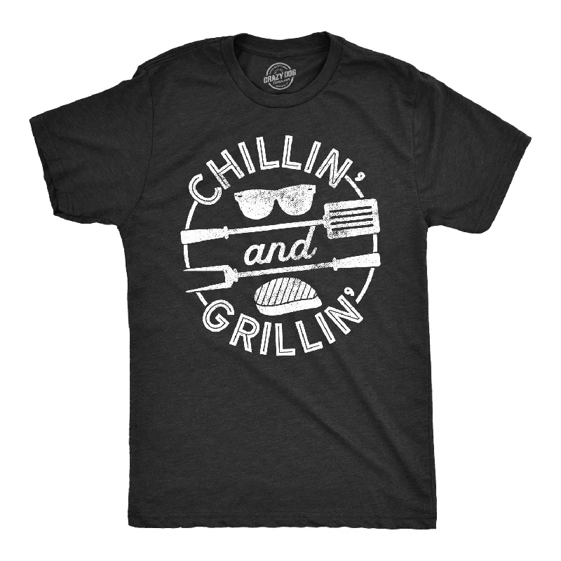 Men's durable fitness t-shirt-Chillin' And Grillin' Men's T Shirt