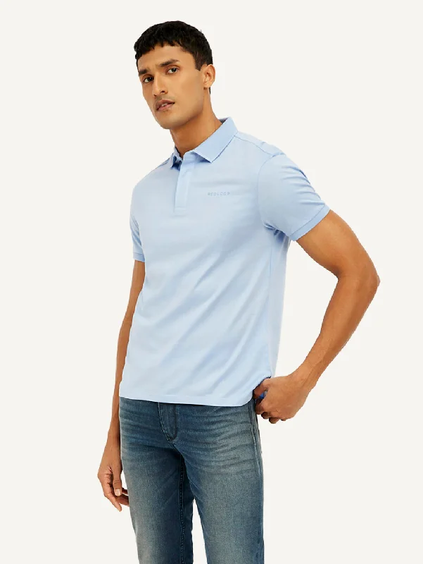 Men's weatherproof workout t-shirt-Men's Solid Slim Fit Polo T-shirt