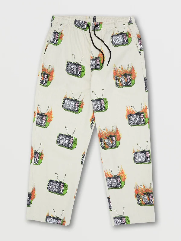 Men's eco-conscious travel pants-Featured Artist Justin Hager Elastic Waist Pants - Whitecap Grey