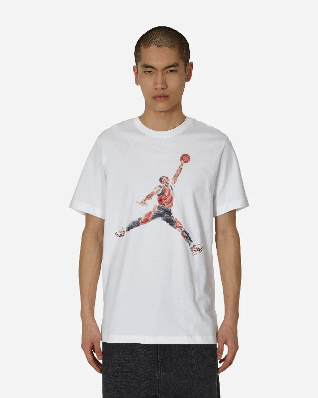 Men's gym-ready t-shirt-Jumpman Watercolor T-Shirt White