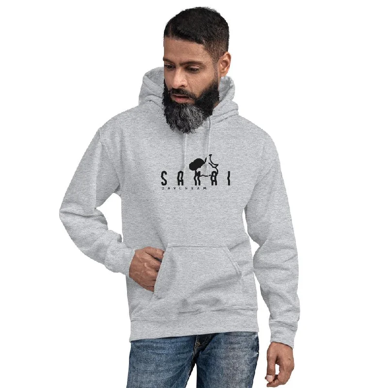 Men's adventure-ready casual hoodie-Embroidery Black Center Logo Hoodie