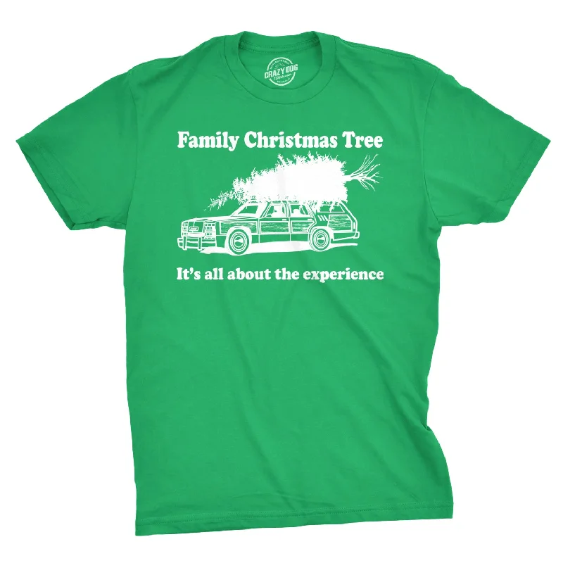 Men's comfortable activewear t-shirt-Family Christmas Tree Men's T Shirt