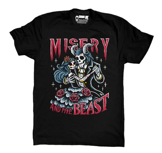 Men's gym-ready casual shirt-Misery and the Beast Men Tshirt