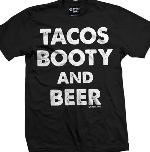 Men's lightweight gym t-shirt-Tacos Booty and Beer Men's T-Shirt