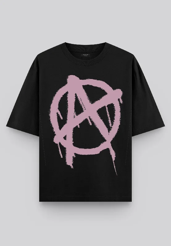 Men's breathable activewear t-shirt-ANARCHY SYMBOL T-SHIRT BLACK