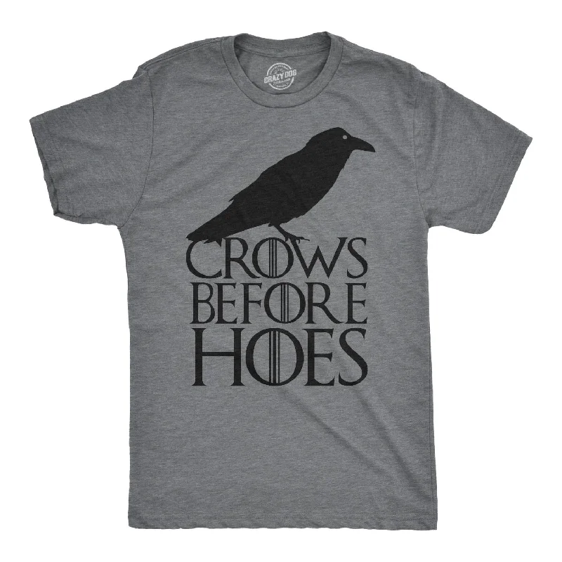 Men's yoga-friendly t-shirt-Crows Before Hoes Men's T Shirt