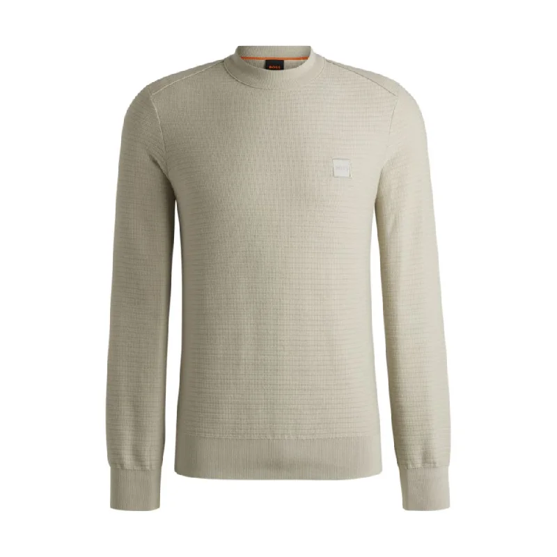 Men's all-season knitwear-Logo-patch sweater in cotton and cashmere